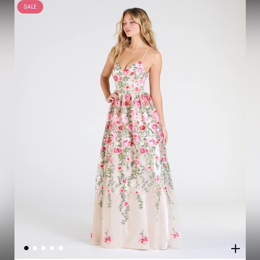 Windsor Pink and Green Embellished Tiered dress